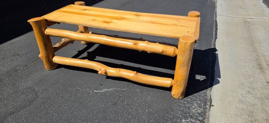 52x27x18tall. Rustic log coffee table excellent condition