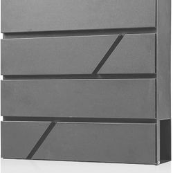NEW! Wall-Mount Mailbox for House Outside, Security Drop Box with Lock and Keys, Steel Metal Rust-Proof Mail Box with Newspaper Compartment, 14.57 x 1