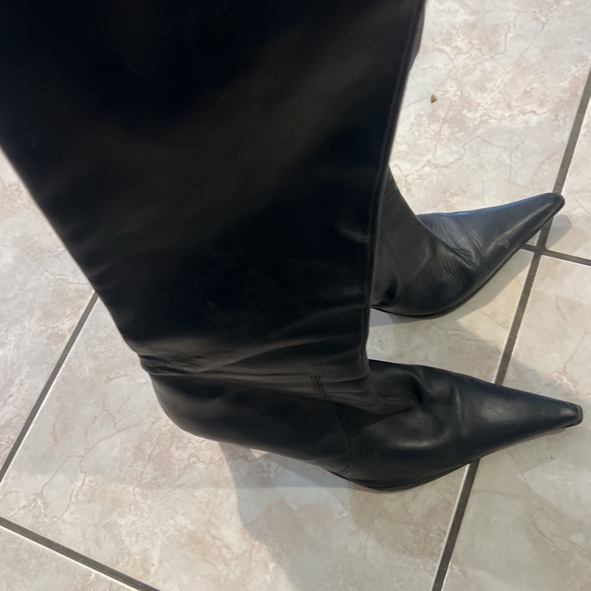 Black Leather Boots Aldo
