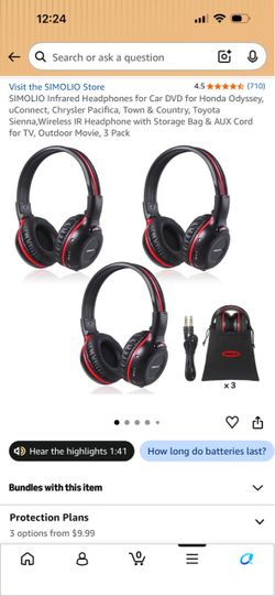 Headphones -for DVD player-3 pack