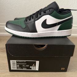 nike jordan 1 low green toe size 8 new