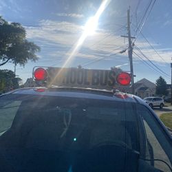 School Bus Sign With Four Ligth