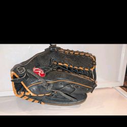 Black Rawlings glove baseball usa vintage Rare collectible trapeze 123/4