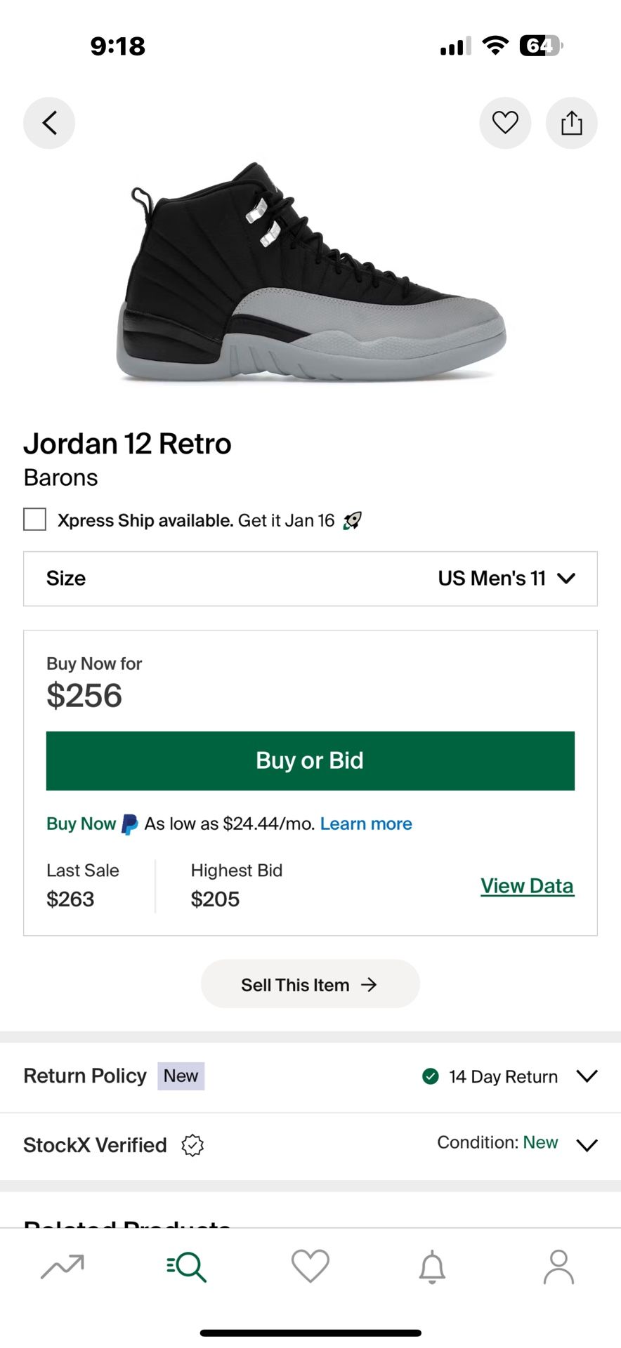 Jordan Retro 12 Barons