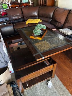 Matching set Ottoman and Side Table