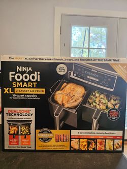 Ninja Foodi Air Fryer, 10 Qt DualZone Smart XL, 6-in-1, Black, DZ550