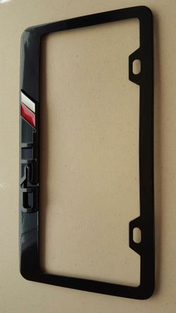 TRD glossy black metal license frame