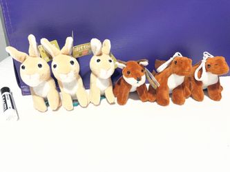 NEW Cute Bunny & Fox Plush Keychain Bundle 🐰🦊