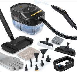 (2743)3-Level Adjustable Handle 1500W Steamer for Cleaning
15s Heat-Up, Rolling System, Portable Steamer for Cleaning with Mop & 17-Piece Kit for Home