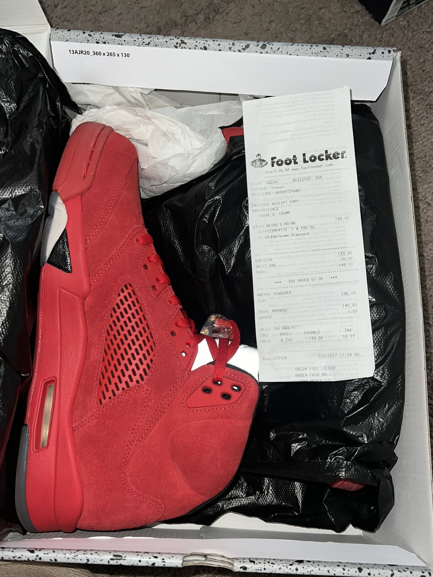 Jordan 5 Retro Red Suede