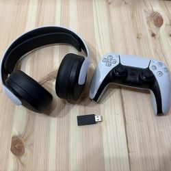 DualSense Controller And Pulse Headset Wireless USB Dolby Atmos