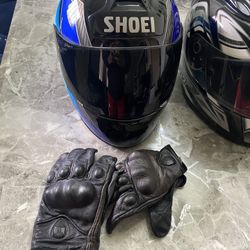 Motorcycle Helmet And Gloves