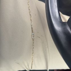 8.5  Inch Gold Over 925  With Lab Grown Diamonds! 