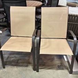 Newly Assembled  2 Piece Patio Dining Chairs, Outdoor Bistro Chairs W/Curved Armrests