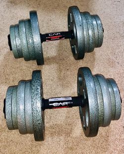 Cap Adjustable Dumbbell Pair 52.5lb Each, Weight&Adjustability Identical to Bowflex 552 Set New!