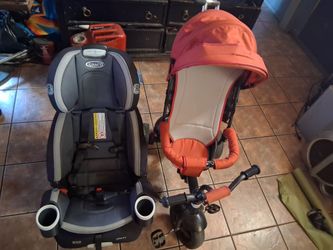 Car seat graco and bike stroller bumdle