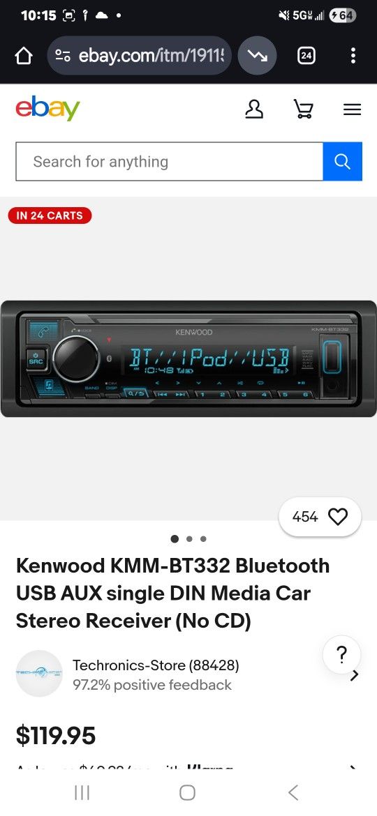 Kenwood KMM-BT332U Media Player