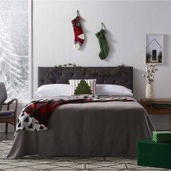 LUCID Mid-Rise Upholstered Headboard | Twin/Twin XL | Charcoal