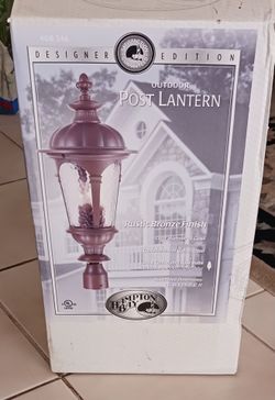 Hampton Bay exterior post lanter, rustic bronze finis,