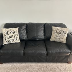 Black Leather Couch Set *Price Reduction*