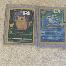 Blastoise and Pikachu Pokemon celebrations cards