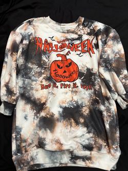 Happy Halloween Tie-Dye Graphic Sweatshirt