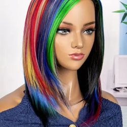 Rainbow Pride Long Wig