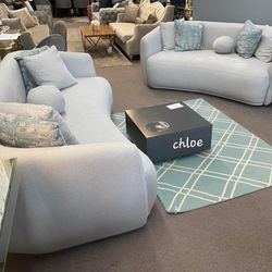 

🏐ASK DISCOUNT COUPON☆ sofa Couch Loveseat Sectional sleeper recliner daybed futon options○layl Pewter Boucle Living Room Set 