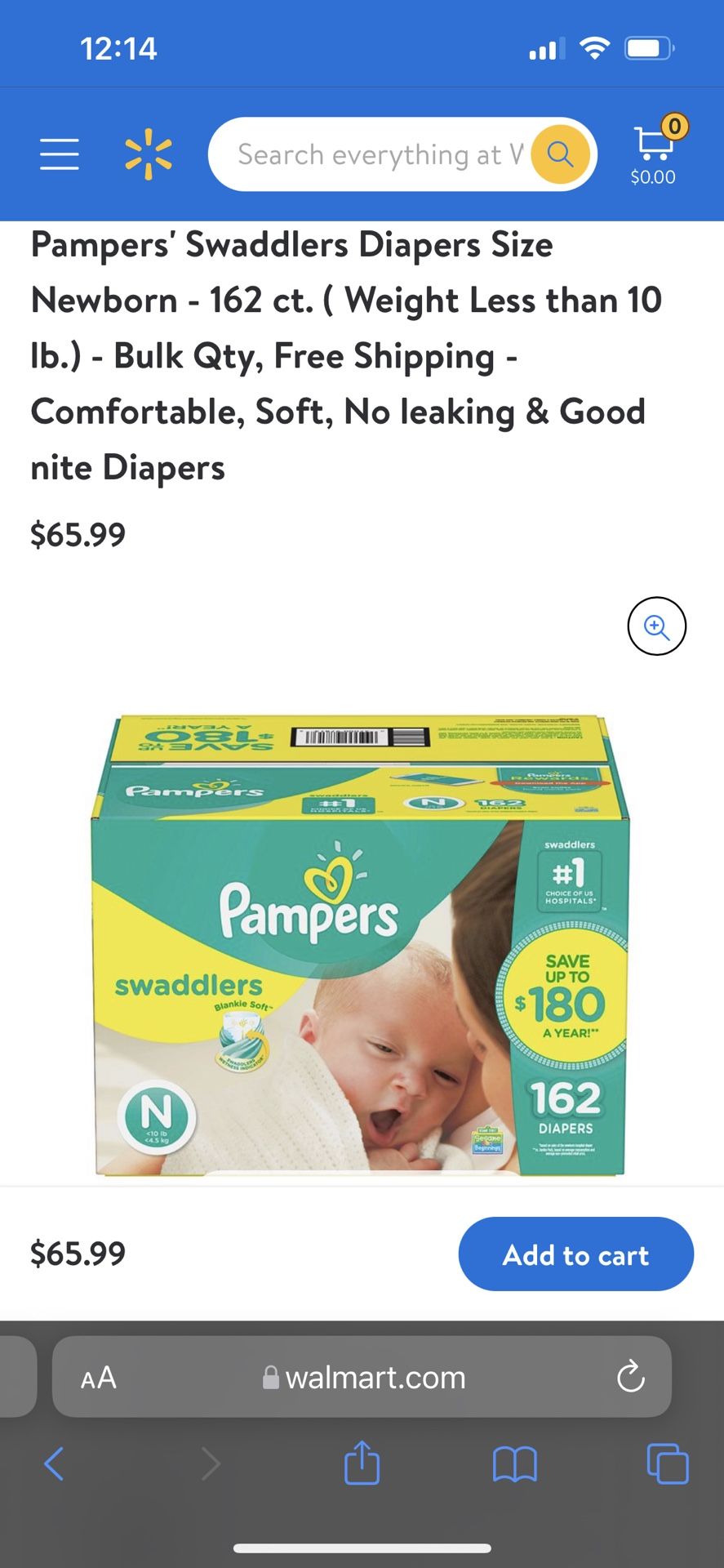 Pampers swaddlers hotsell newborn 162 ct