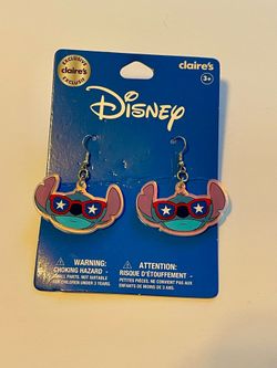 DISNEY LILO & STITCH IN SUNGLASSES 4th of JULY EARRINGS NEW!