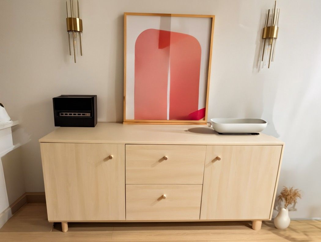 Ikea ERSNÄS Birch Sideboard Buffet Storage Cabinet with Drawers