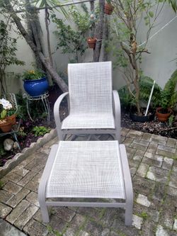 SWIVEL, ROCKER ARM CHAIR, OTTOMAN, WOODARD 