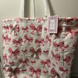 Pink Large Ribbons Tote Bag