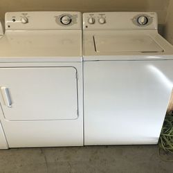 GE Top Loader Set Washer And Dryer  0