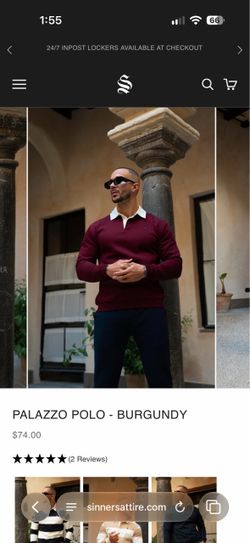 Sinners burgundy polo