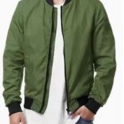 Men’s Stylish Bomber Jacket - Large Size, Pockets & Zippers For Maximum Comfort