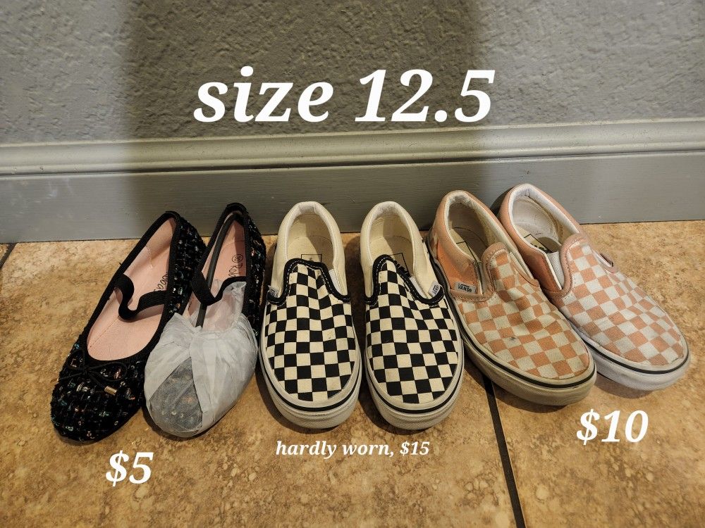 Girls Shoes 12.5, & 1Y