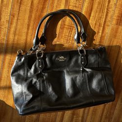 Large Black Leather Coach 