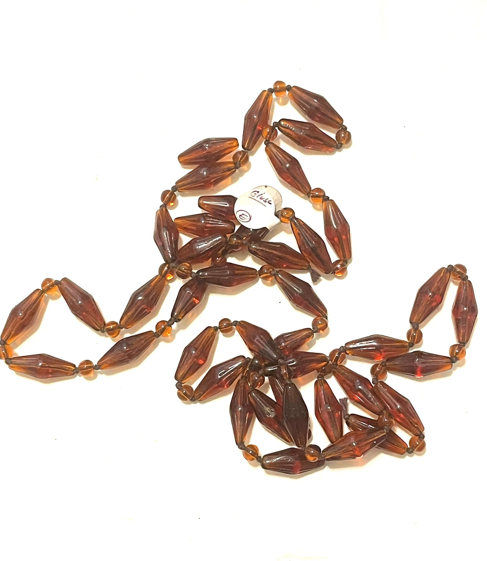 41 Amber Glass Bicone Beads