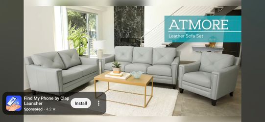 Leather Sofa & Matching Loveseat