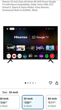 Hisense 55-Inch 4K UHD Smart Google TV