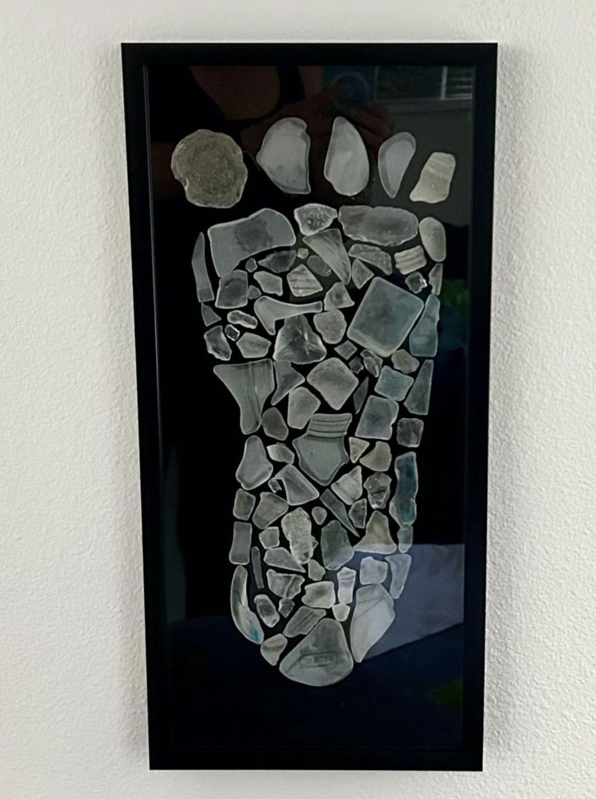 Bigfoot Sasquatch footprint sea glass artwork  *Pending