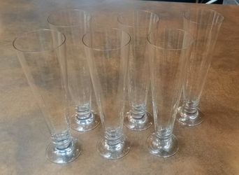 Pristine Kirkland Signature "Vintage" 24% Lead Crystal Pilsner Glasses - Set of 6 (Made in Austria)
