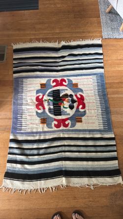 Vintage Mexican wool tapestry 48 x 72