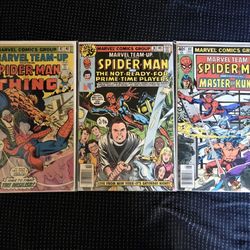 Marvel Team-Up SPIDER-MAN Comic Book lot of 3! Marvel. Vintage. Bronze age