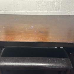 Kitchen/dining Room Table And Chair With Bench. Storage Cabinet And Drawer Storage, Books And More 