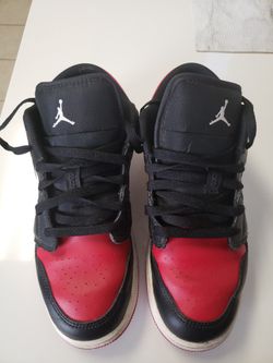 Jordan 1 Low , Red/black/white,  Size 7 Y
