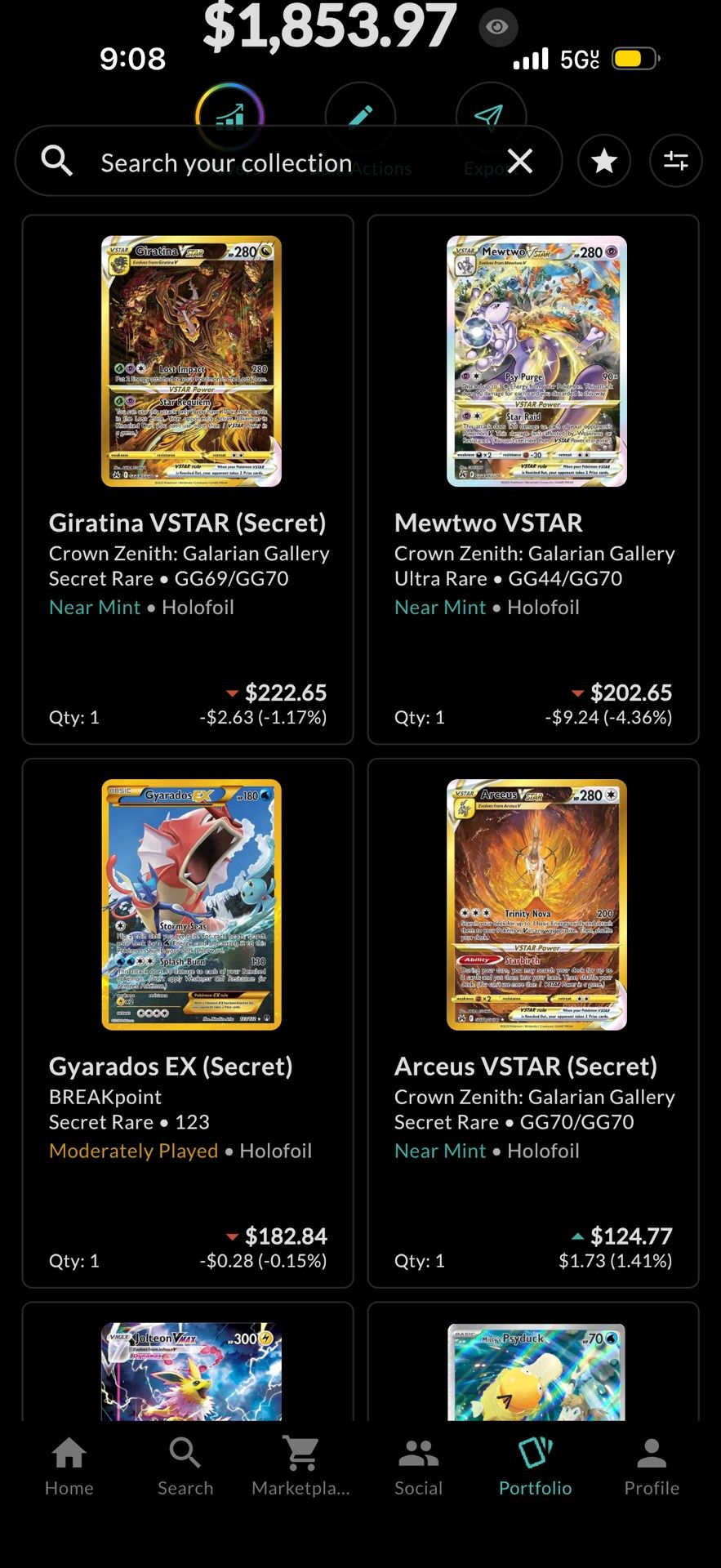 Giratina Vstar Mewtwo Vstar Arceus Vstar Gyarados Breakpoint Pokemon Card Lot Pokemon Card Collection