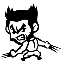 Decal Sticker Wolverine 10 Inches Black 