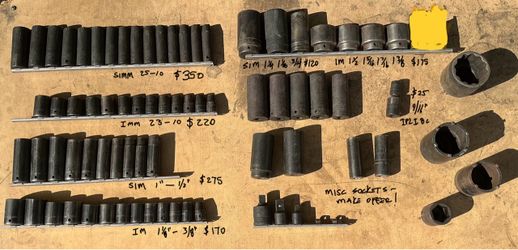Snap On - Impact Sockets - PRICES IN PHOTO